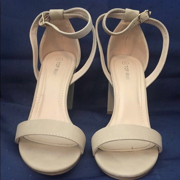 Nude Block Heels - Picture 3 of 6